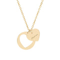Engraved Heart Cutout Necklace – Personalized Double Pendant (Sterling Silver or Rose Gold)